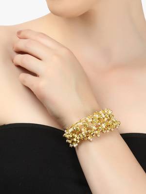 Women 24ct gold-plated cuff bracelet 4