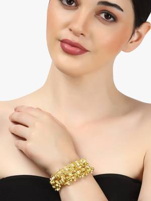 Women 24ct gold-plated cuff bracelet 5