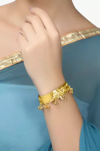 Women 24ct gold-plated cuff bracelet