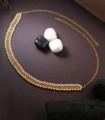 Gold-plated cz-studded & beaded handcrafted kamarbandh