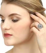 Silver-toned oxidized adjustable ring