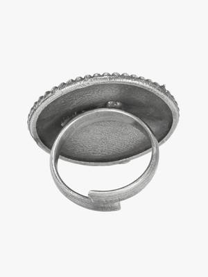 Silver-toned oxidized adjustable ring 4
