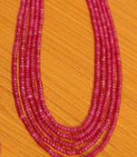 5 Line Semi Precious Stone Pink Beaded Necklace
