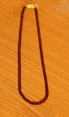 Maroon Ruby Colour Single Line Semi Precious Necklace 1