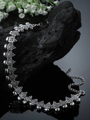 Sashaoxidised german silver choker necklace for women 2