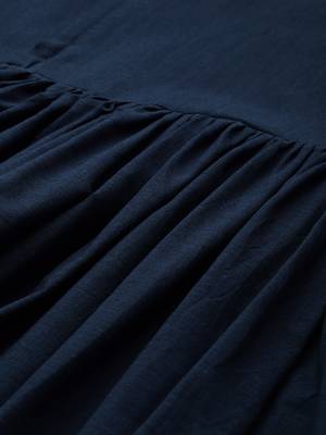 Navy blue mangalgiri cotton maternity dress 5