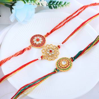 Divine kundan meena rakhi set of 3 1