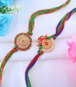 Handcrafted peacock rakhi set of 2