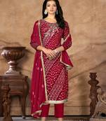 Maroon Colour Fancy Festive Salwaar Kameez For Girlish Trendy Looks