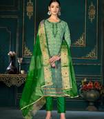 Green Colour Fancy Festive Salwaar Kameez For Girlish Trendy Looks