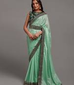 Pista Zari Lace Designer Embroidered Blouse With Belt Party Saree