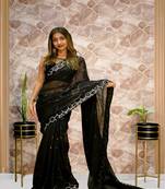 Black Colour Dazzling Bollywood Style Partywear Saree