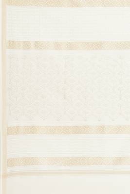   White Pure Chanderi Hand Block Printed Saree 8