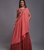 Designer Girlish Red Colour Bollywood Style Party Lehenga Dress
