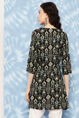 Black Printed Pure Cotton Tunic 3