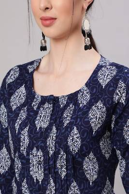 Blue Printed Pure Cotton Tunic 1