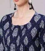 Blue Printed Pure Cotton Tunic