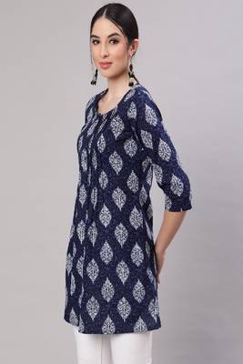 Blue Printed Pure Cotton Tunic 2