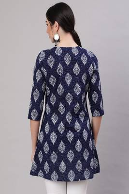Blue Printed Pure Cotton Tunic 3