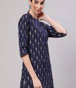 Blue Printed Pure Cotton Tunic