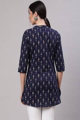 Blue Printed Pure Cotton Tunic 3