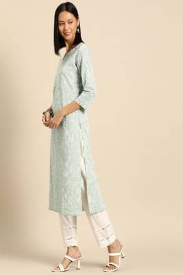 Green Printed Pure Cotton Kurta Set 1