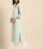 Green Printed Pure Cotton Kurta Set
