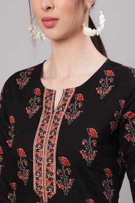 Black Printed Pure Cotton Tunic 2