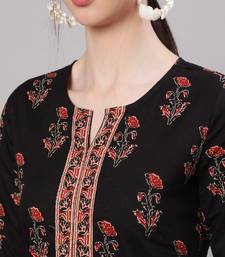 Black Printed Pure Cotton Tunic