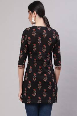 Black Printed Pure Cotton Tunic 4