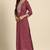 Burgundy Embroidered Pure Cotton Kurta Set