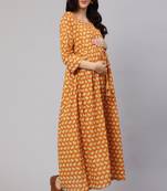 Yellow Printed Pure Cotton Dress