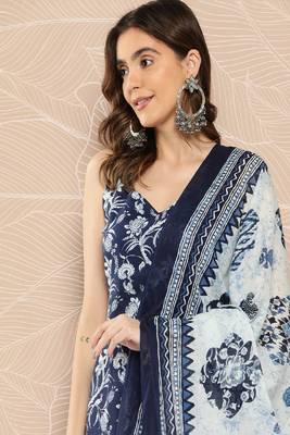 Blue Printed Pure Cotton Kurta Set 2