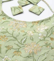 Green Printed Pure Cotton Kurta Set
