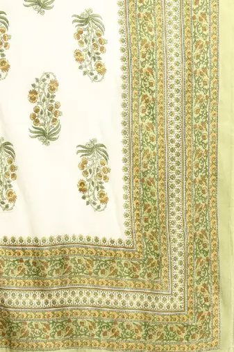 Green Printed Pure Cotton Kurta Set