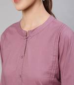 Mauve Striped Pure Cotton Kurta