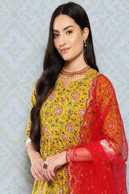 Yellow Printed Pure Cotton Dress 2