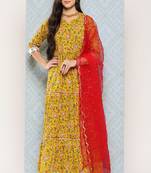 Yellow Printed Pure Cotton Dress