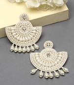 Outre White Quirky Handcrafted Drop Earrings