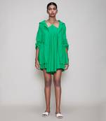 Green hooded chatri jacket