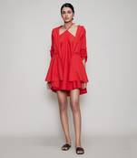 Red hooded chatri jacket