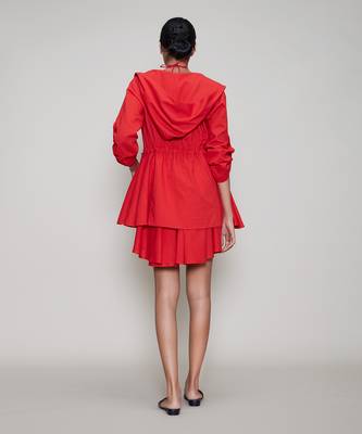 Red hooded chatri jacket 3