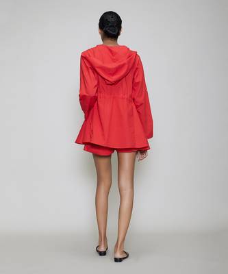 Red hooded jacket & shorts set 3