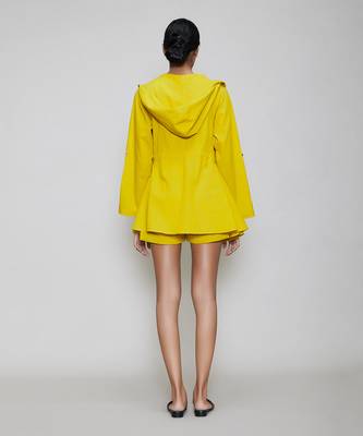 Yellow hooded jacket & shorts set 3