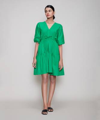 Green new citra aakaar dress 1