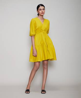 Yellow new citra aakaar dress 3