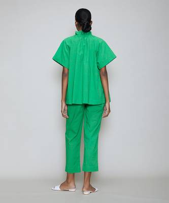 Green tora bralette shirt set 4
