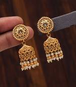 Gold color matte gold earrings