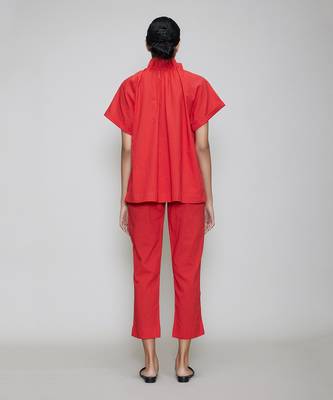 Red tora bralette shirt set 3