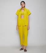 Yellow tora bralette shirt set